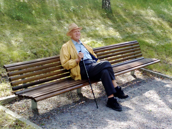 Endre Vik ved kirkegården i Øvre Årdal som han planla. 